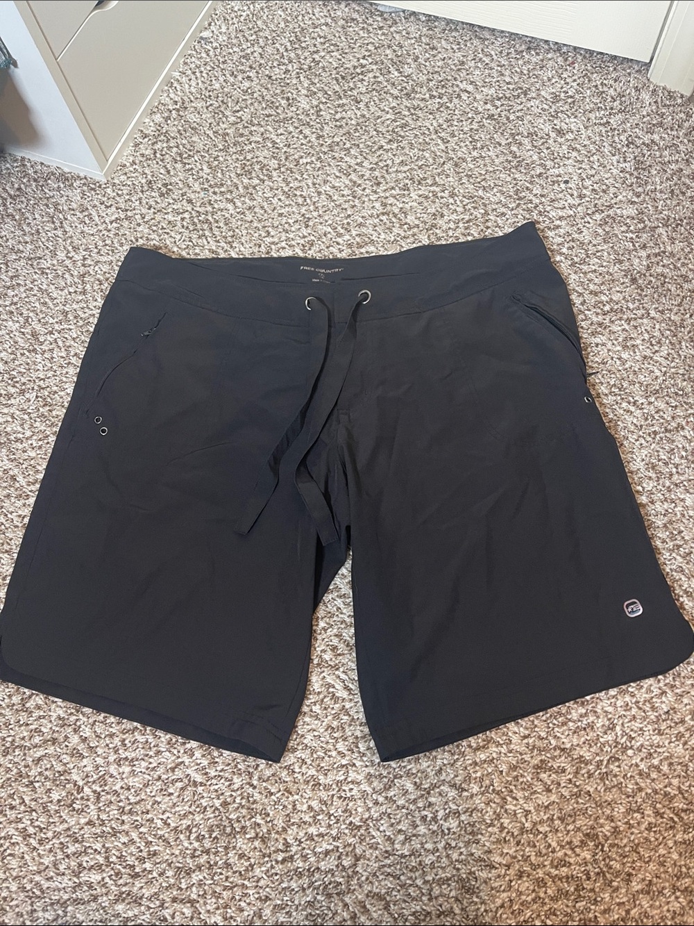 Free Country Black Men's Athletic Drawstring Swim/Board Shorts